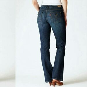 Levi's 512 Bootcut Jeans Womens 12 Dark Wash Blue Excellent Flap Pocket Mid Rise